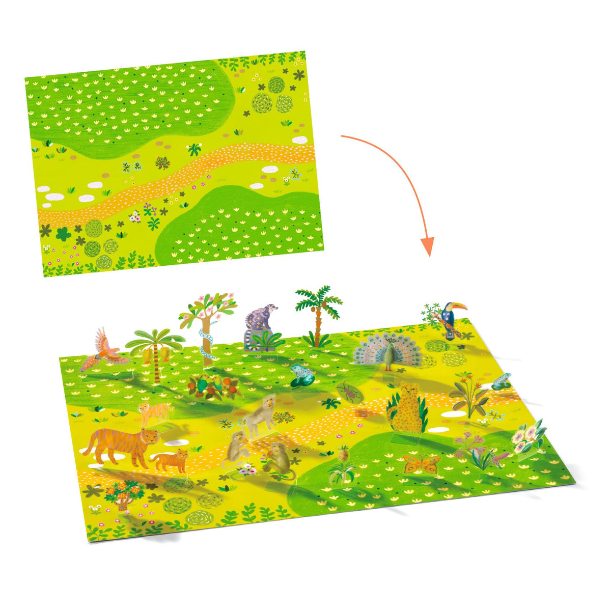 יצירה - מדבקות תלת מימד הסוואנה