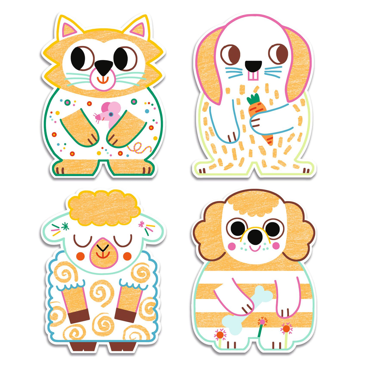 יצירה לקטנטנים - חריטה חיות בית