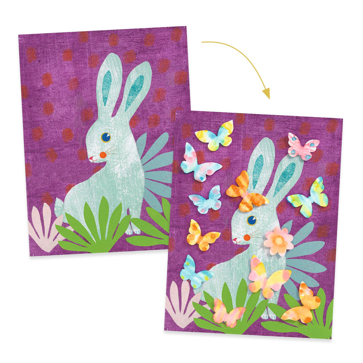 יצירה לקטנים - ספיגת צבע חיות עדינות