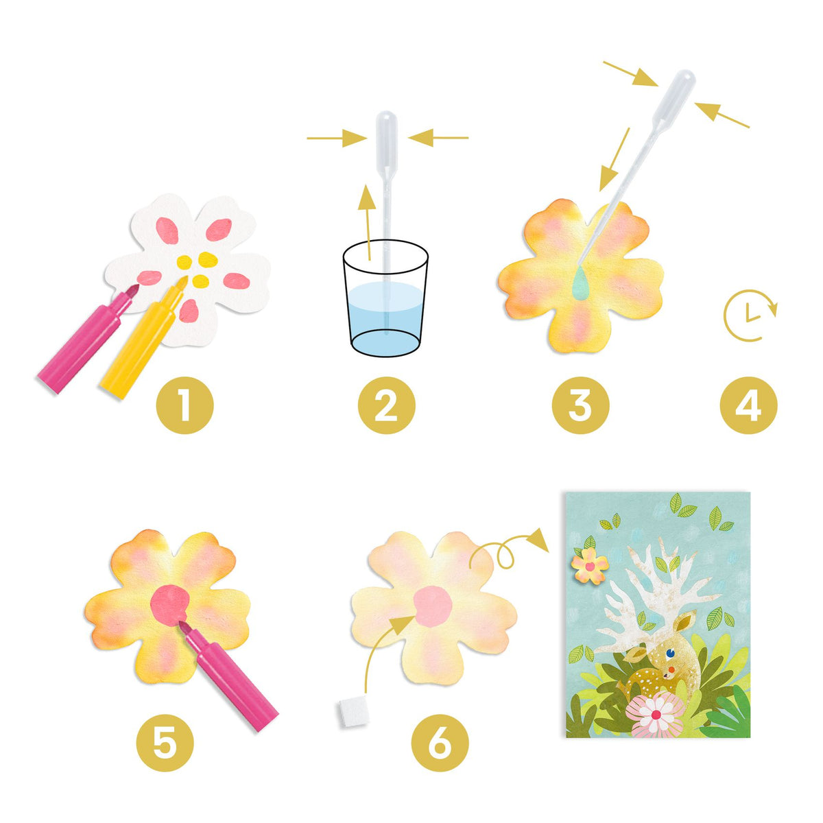 יצירה לקטנים - ספיגת צבע חיות עדינות