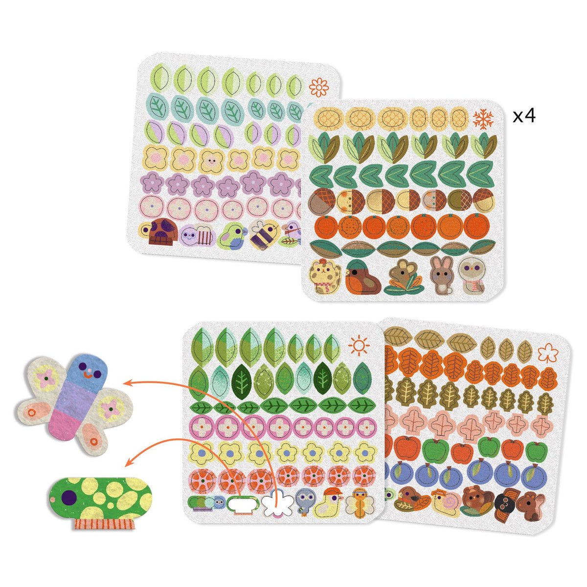 יצירה קטנים - מעגל העונות הדבקה