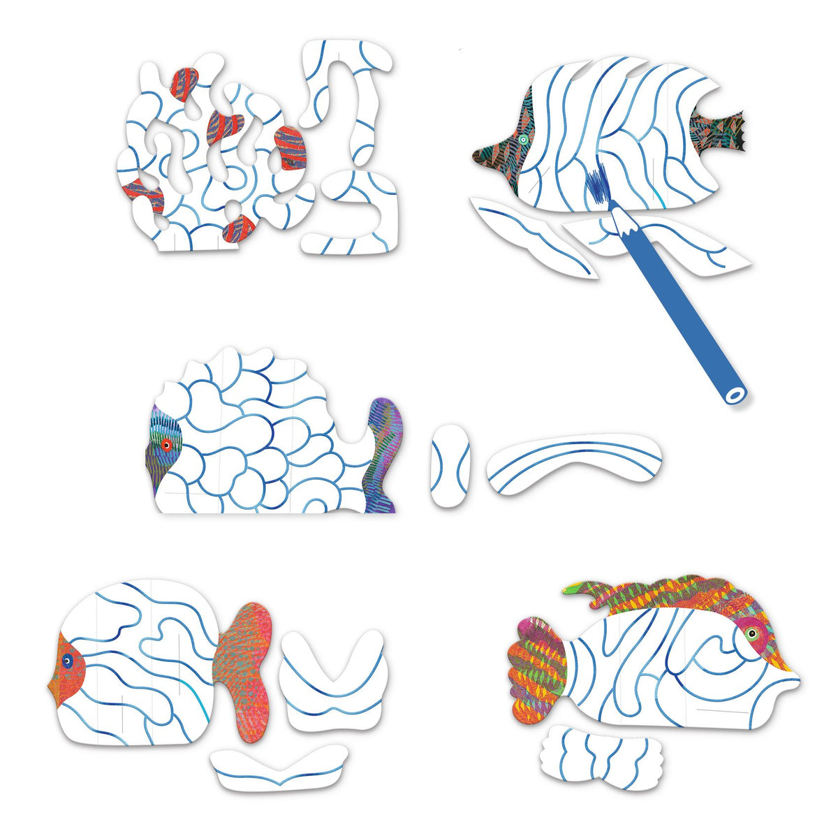 יצירה לקטנים - צביעה מתחת לגלים