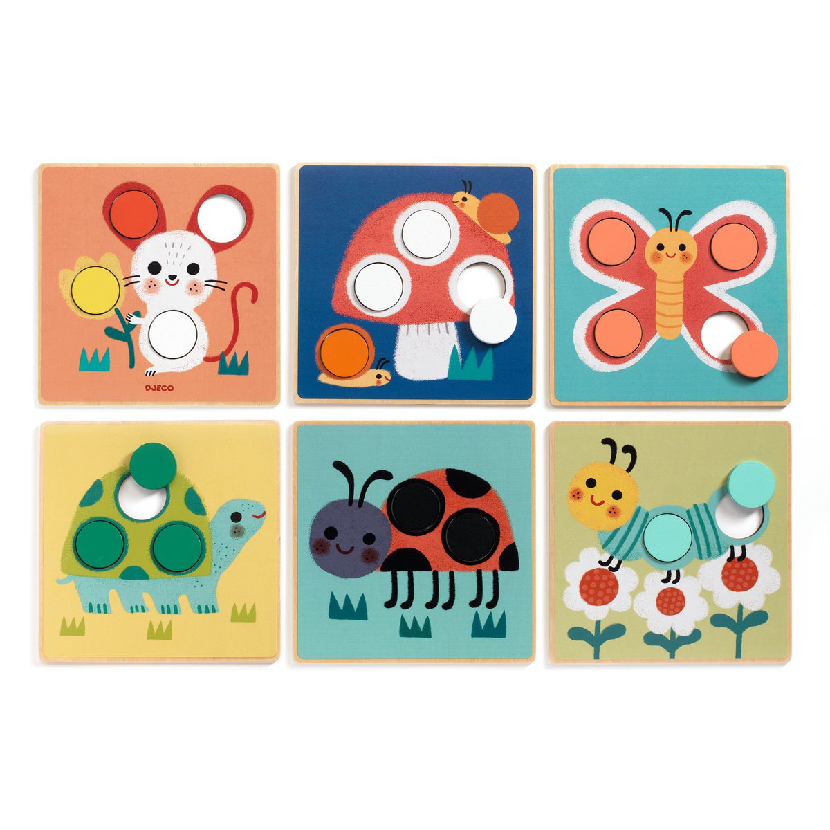 פאזל עץ - עיגולים צבעוניים