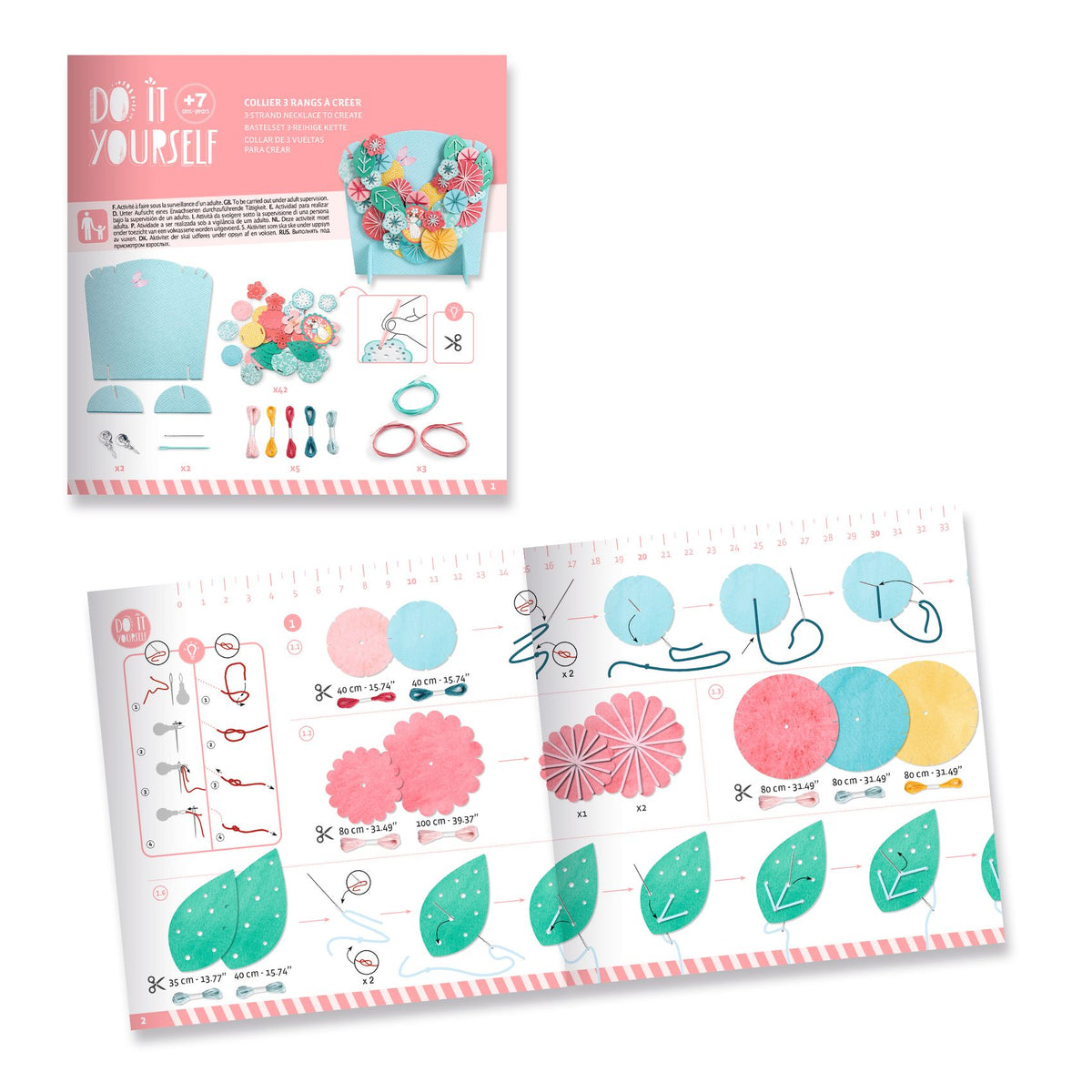 יצירה DIY - שרשראות פרחוניות רקומות