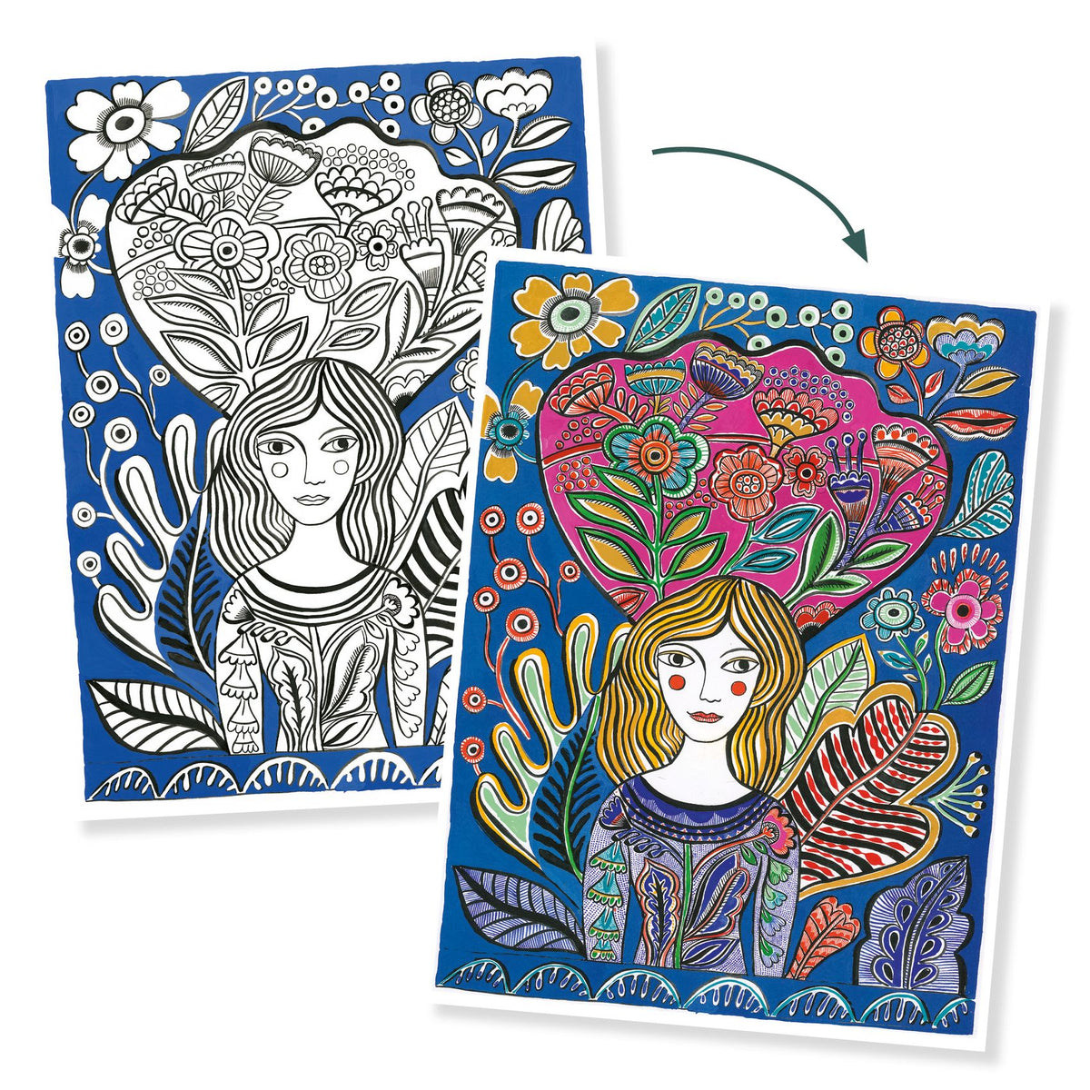 יצירה - חוברת צביעה - פריחה