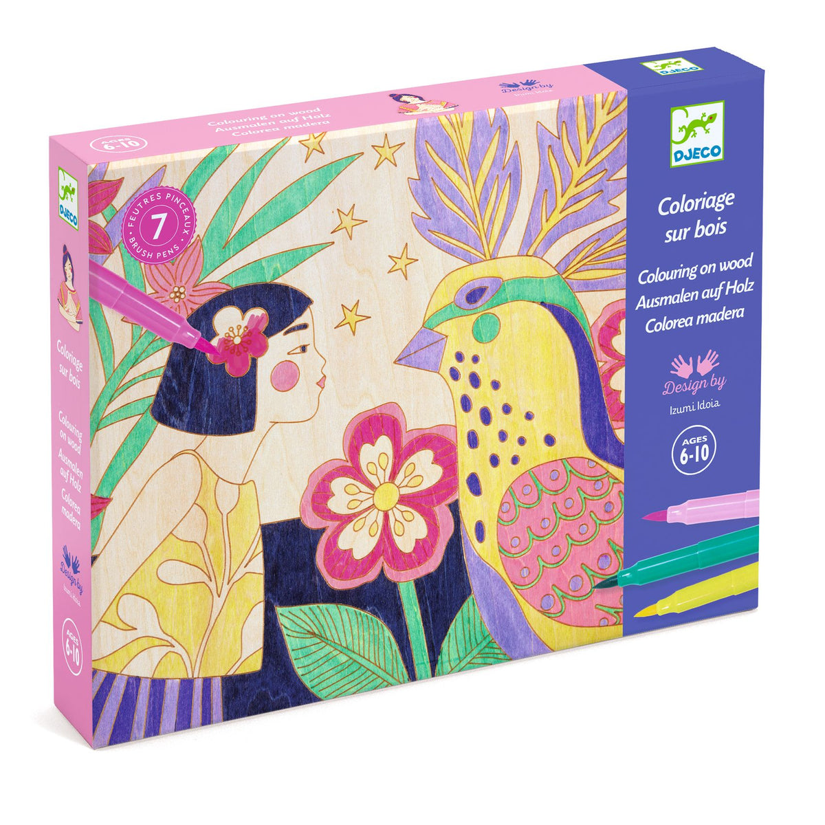 יצירה - צביעה על עץ ילדות מתוקות