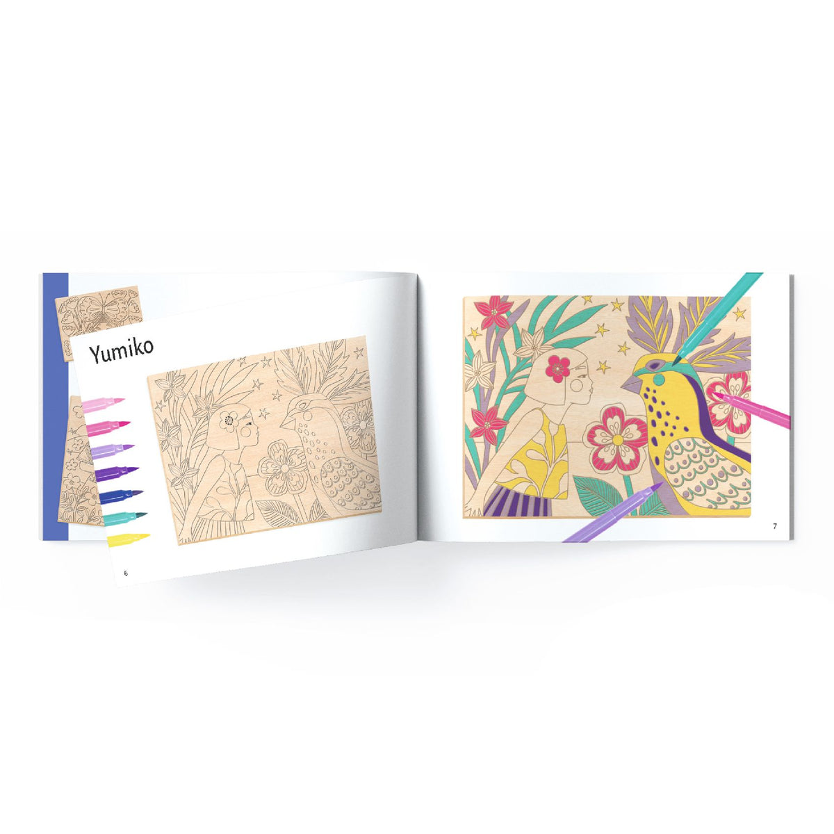 יצירה - צביעה על עץ ילדות מתוקות