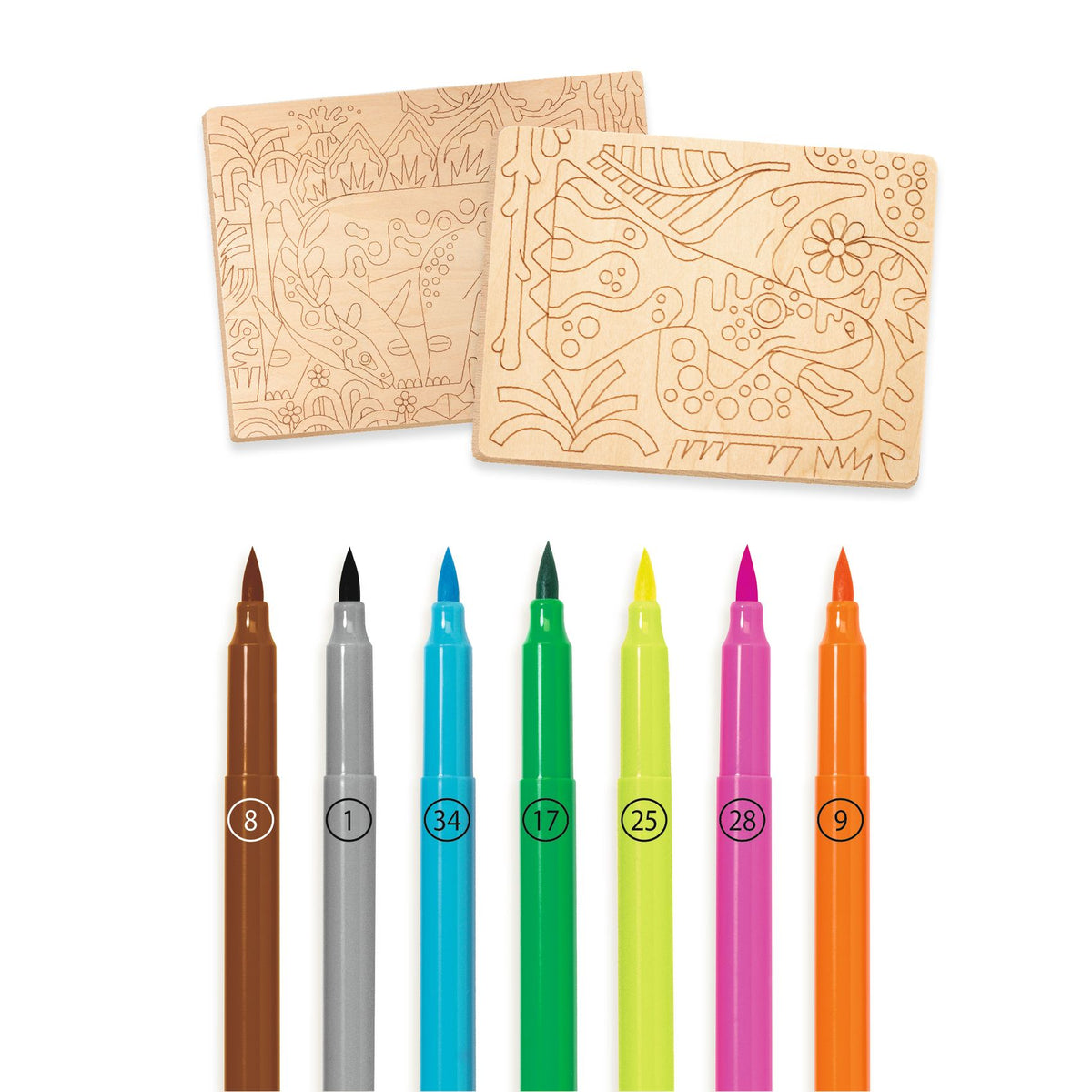 יצירה - צביעה על עץ  דינוזאורים