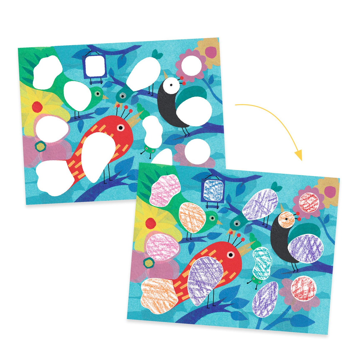 יצירה לקטנטנים - צביעה בשבלונות ציפורים Default Title