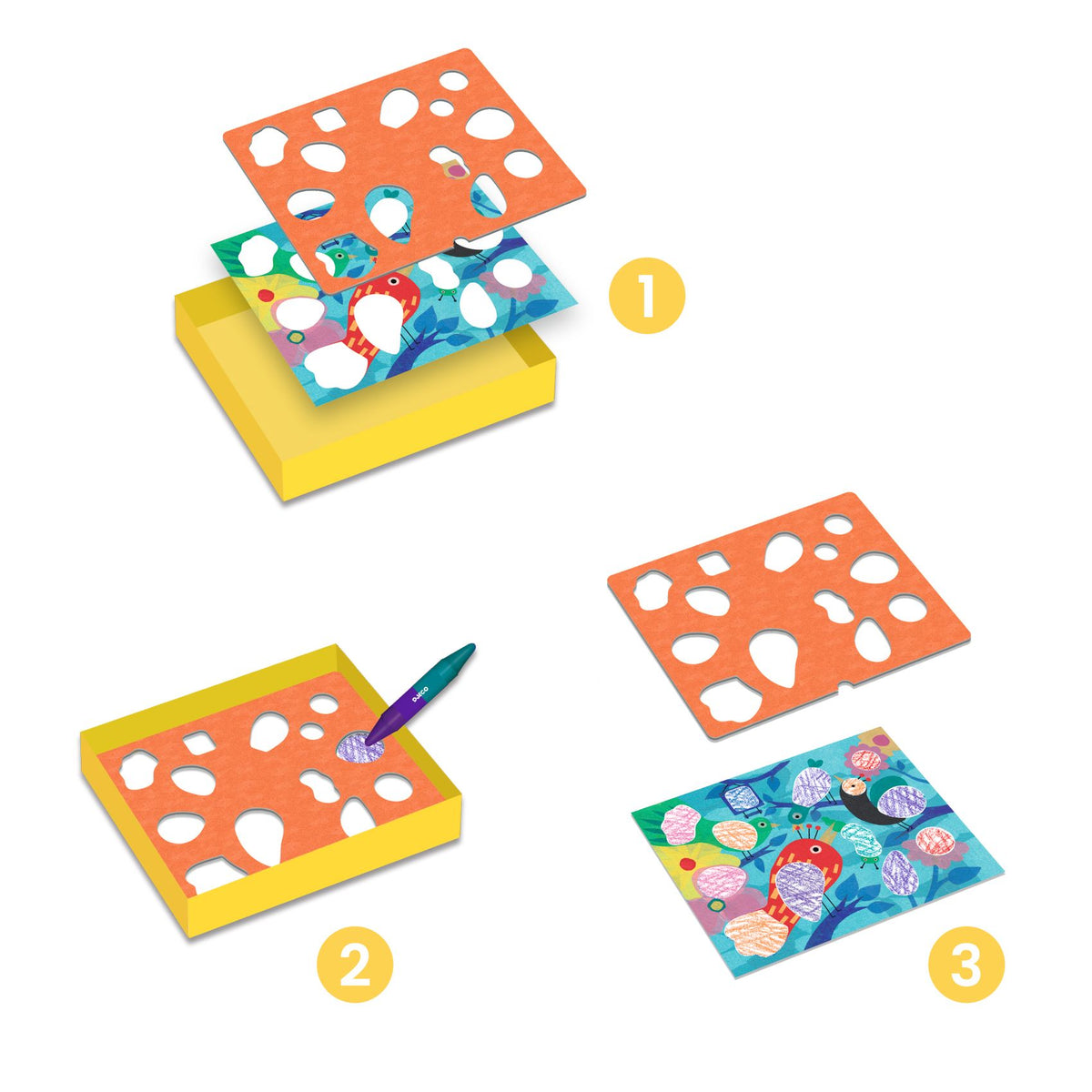 יצירה לקטנטנים - צביעה בשבלונות ציפורים Default Title