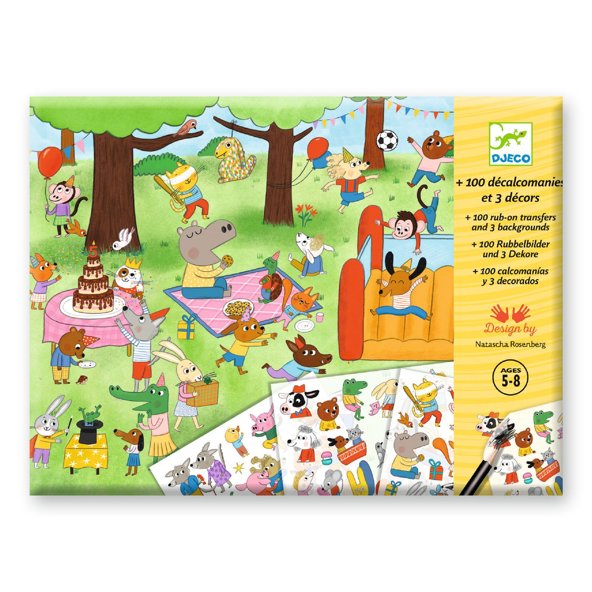 יצירה - הדבקה עם עפרון , חוגגים ביער