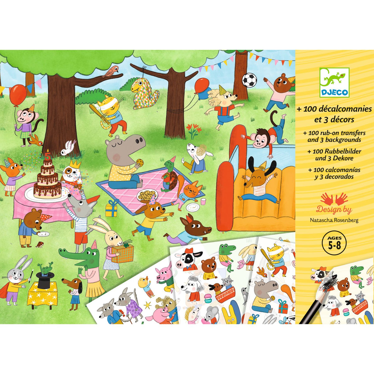 יצירה - הדבקה עם עפרון , חוגגים ביער