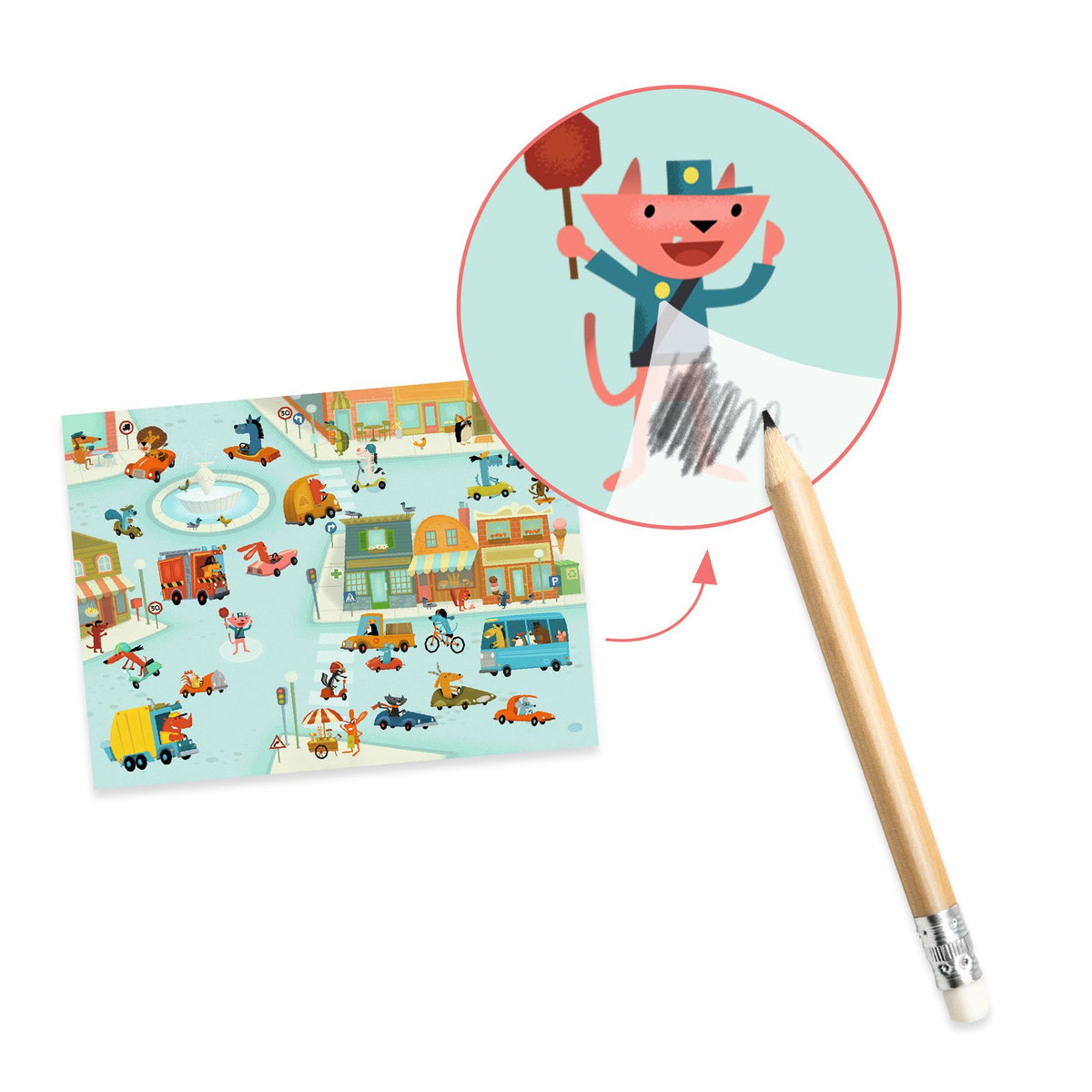 יצירה הדבקה עם עפרון , אספלט