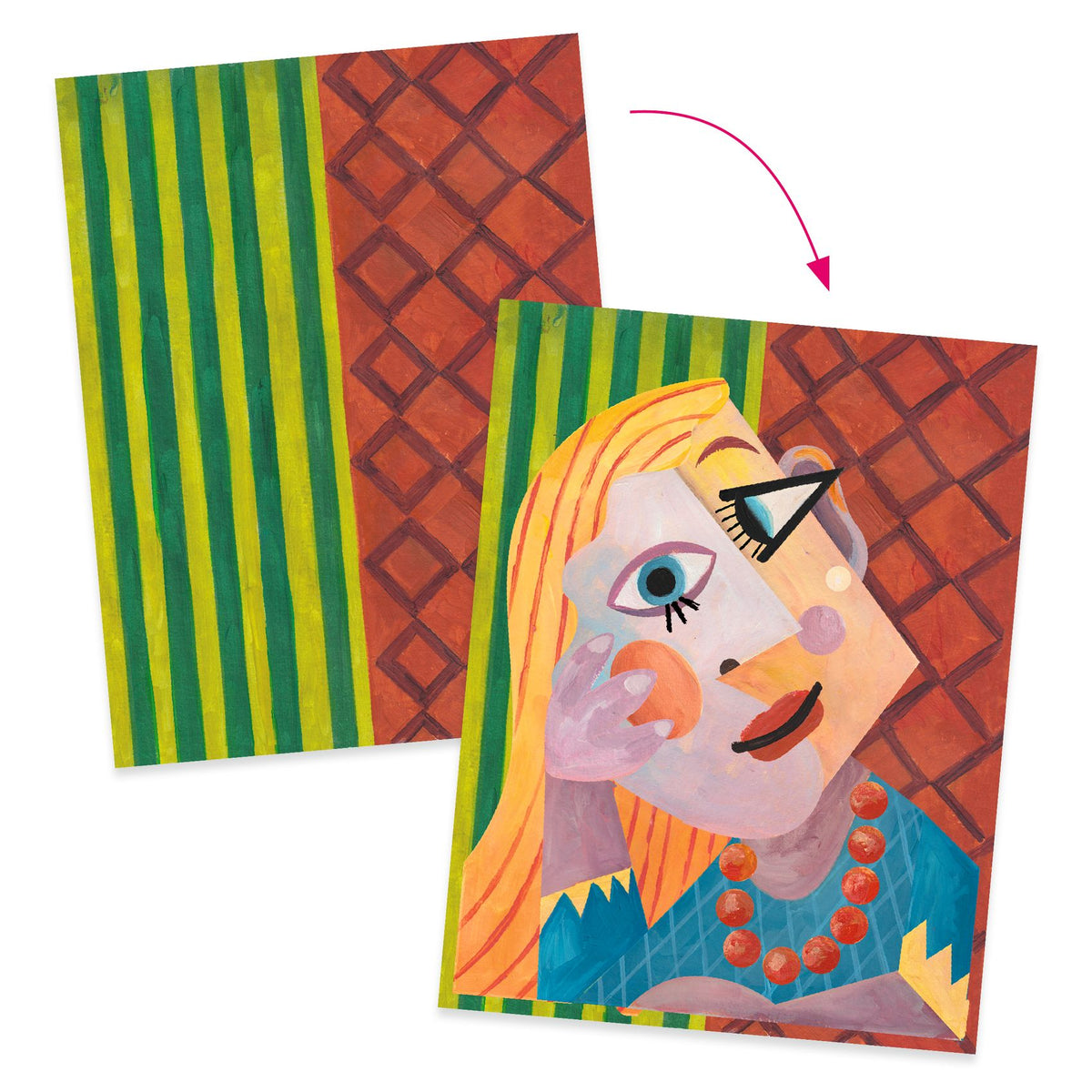 יצירה בהשראת אמנים - פיקאסו הדבקה