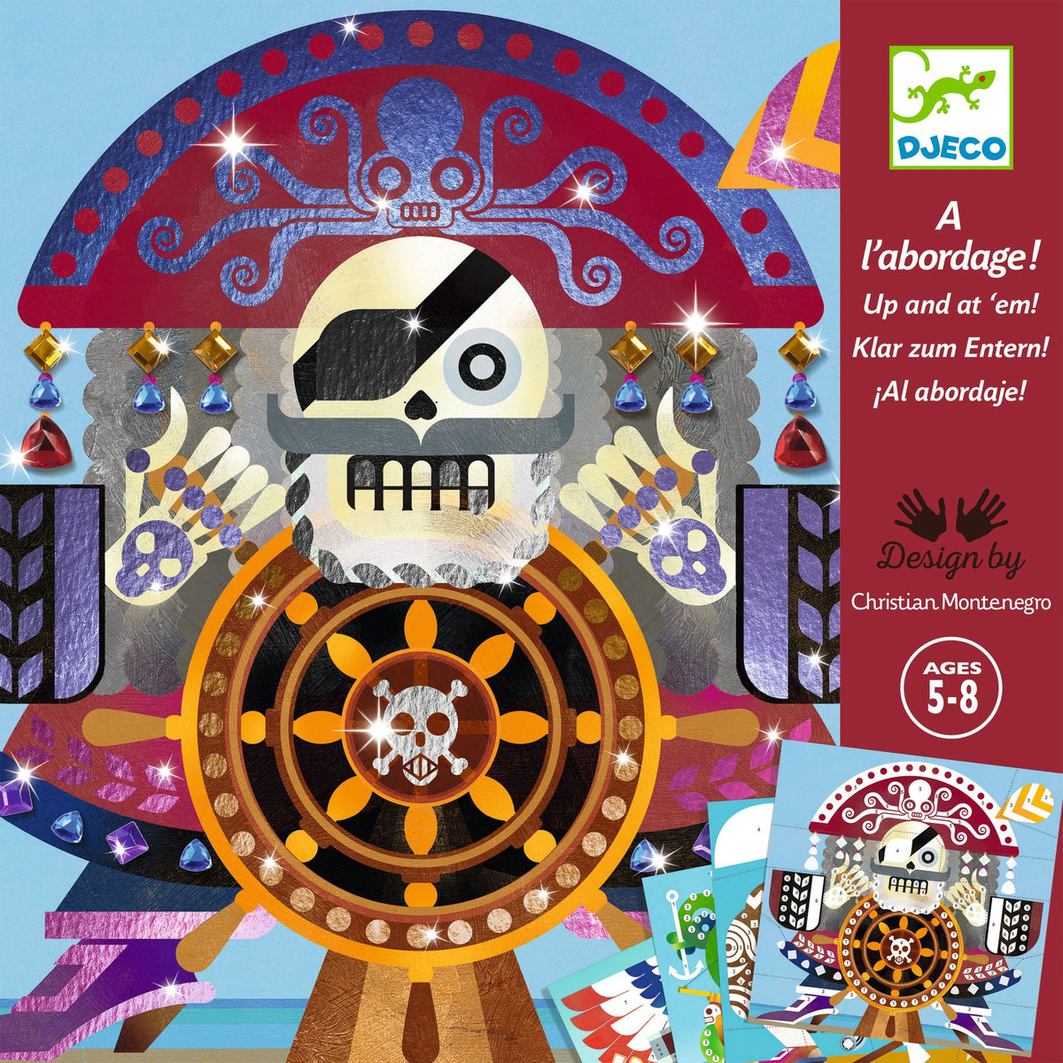 יצירה - הדבקה פויל ונצנצים פיראטים