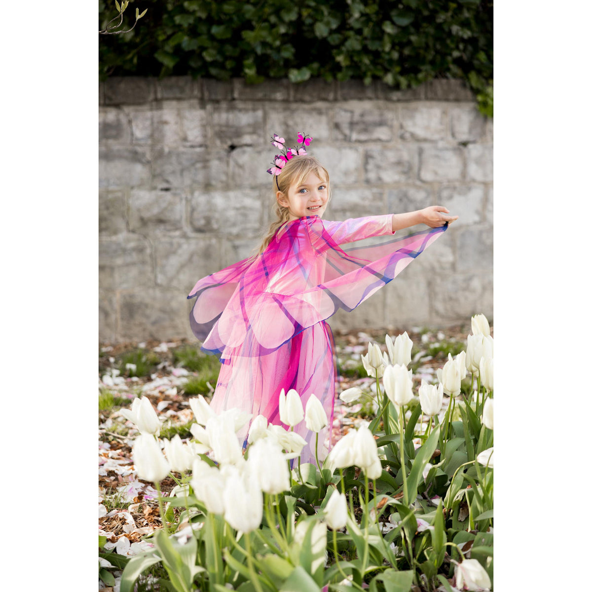 תחפושת 3-4 -  שמלת פרפר מסתובבת + קשת וכנפיים