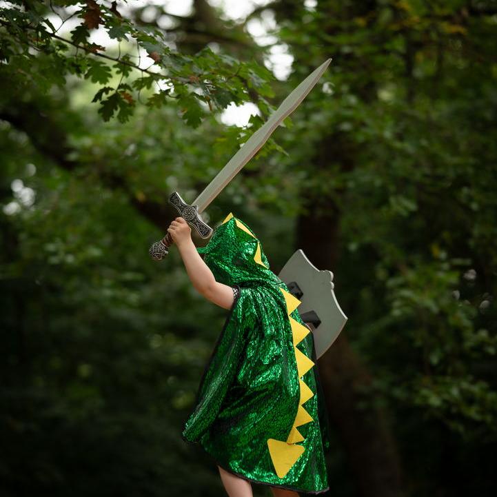 תחפושת 4/6 - גלימה דו צדדית דרקון/אביר