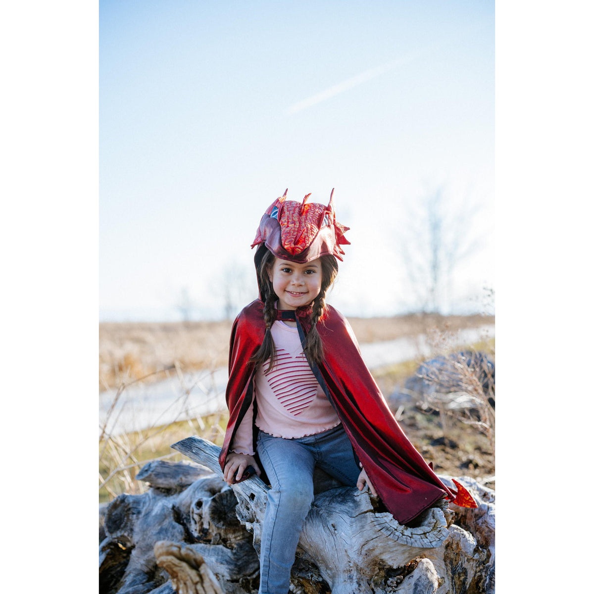 תחפושת 5-6 -  גלימת דרקון אדום מטאלי