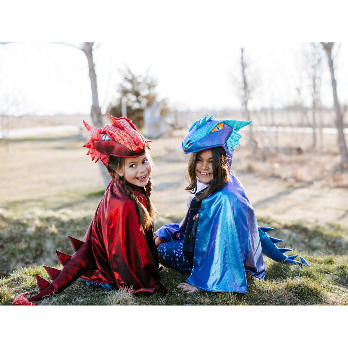 תחפושת 5-6 -  גלימת דרקון כחול מטאלי