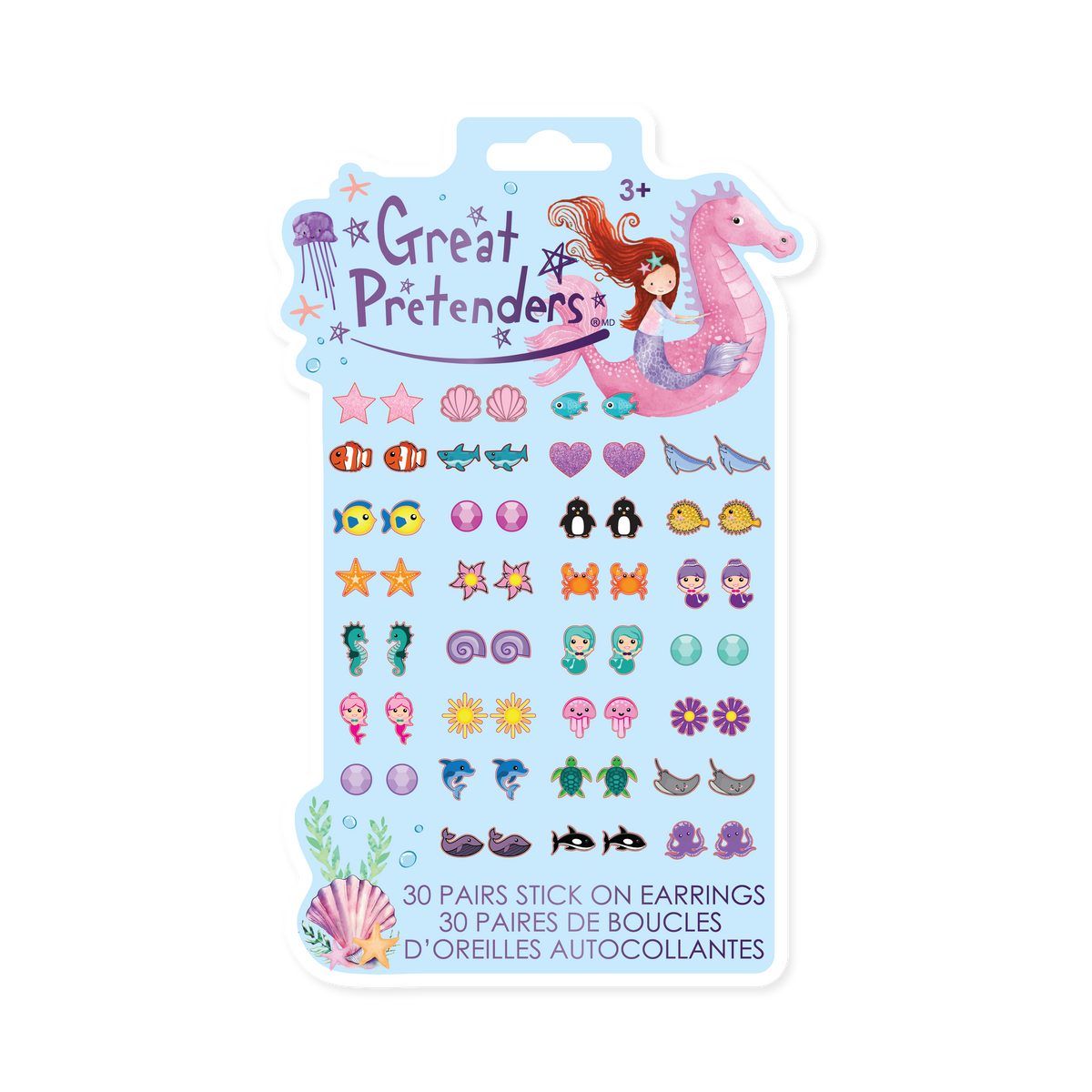 תחפושת - עגילי מדבקות בת ים