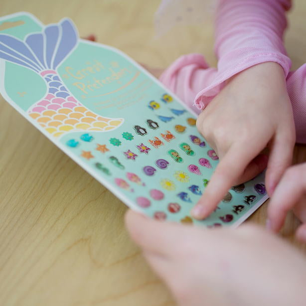 תחפושת - עגילי מדבקות בת ים