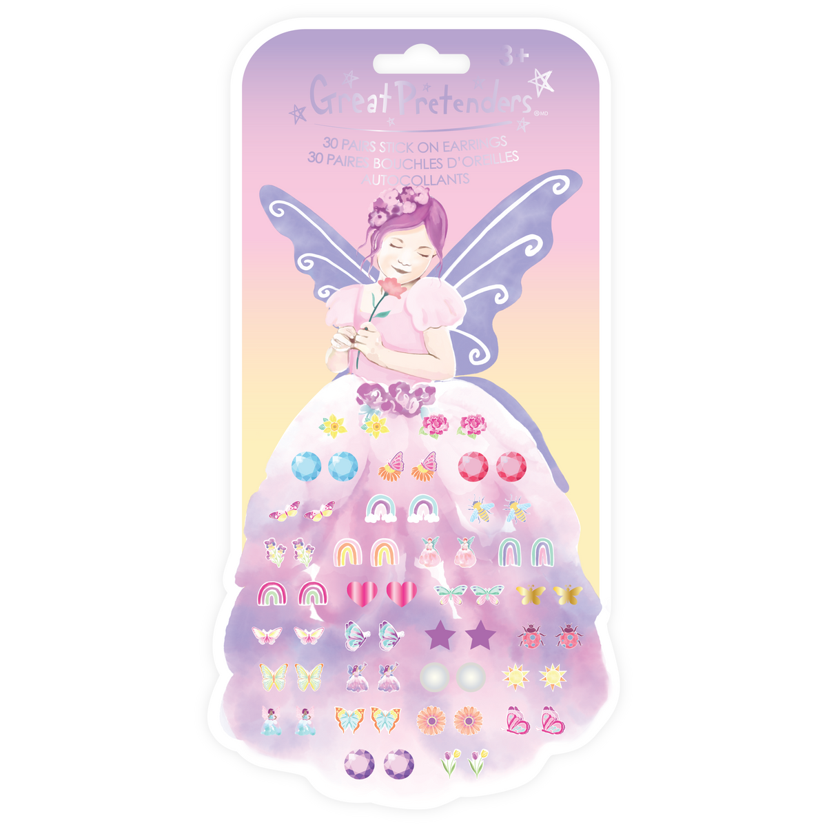 תחפושת - עגילי מדבקות פיית פרפרים