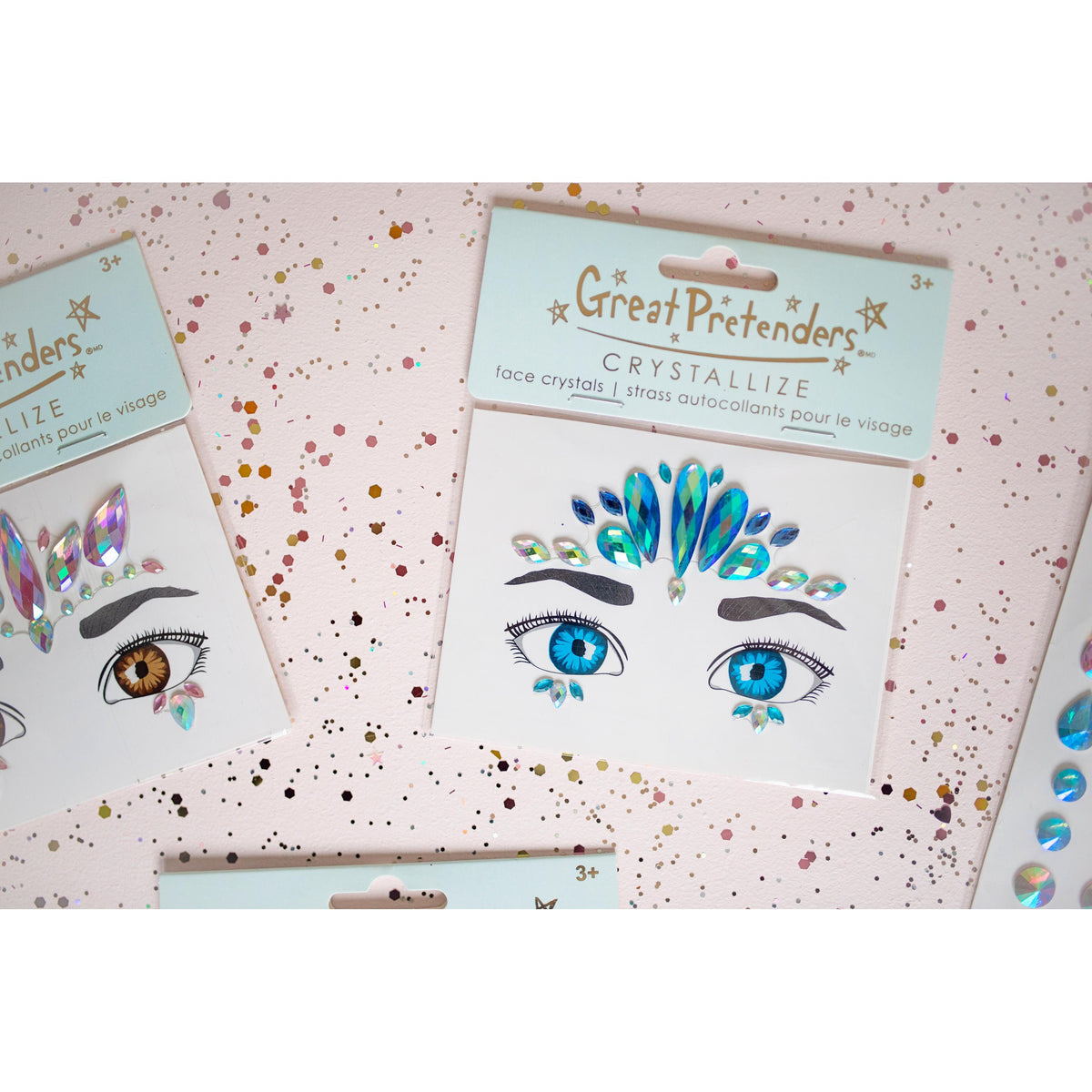 תחפושת - מדבקות קריסטל לפנים בת ים אוקיאנית