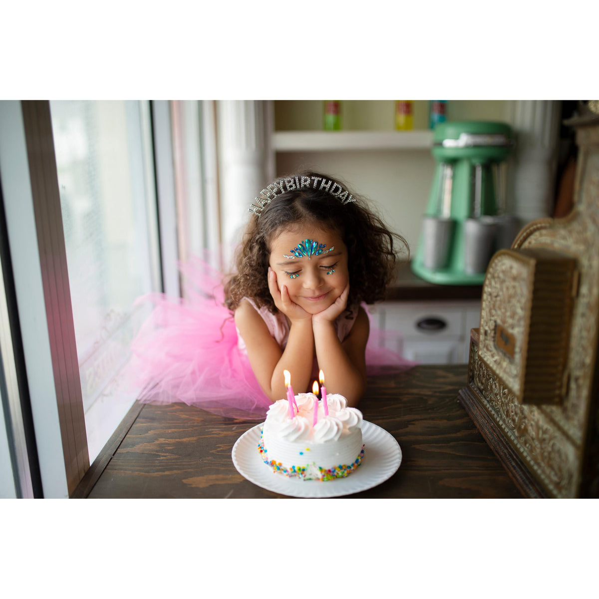 תחפושת - מדבקות קריסטל לפנים בת ים אוקיאנית