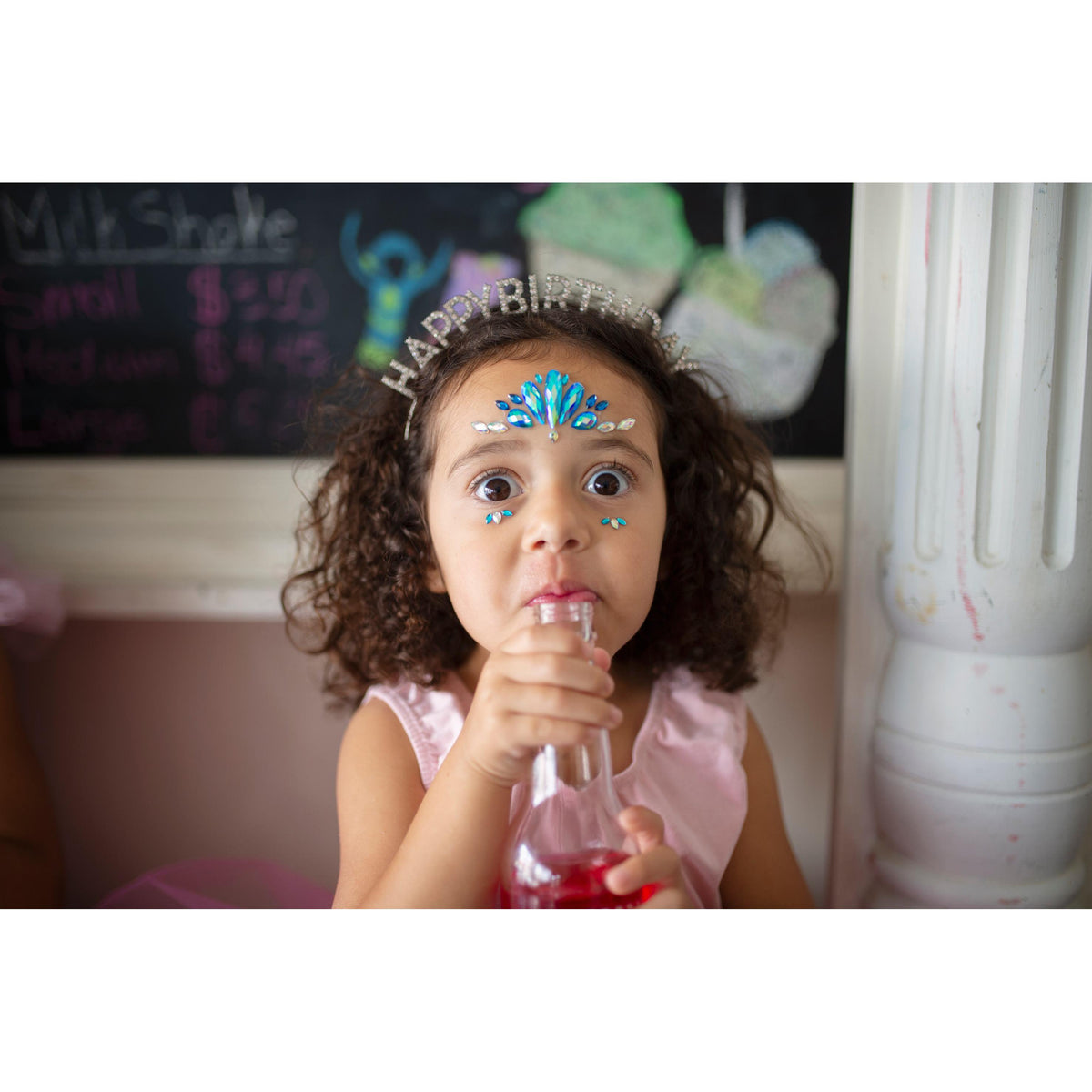 תחפושת - מדבקות קריסטל לפנים בת ים אוקיאנית