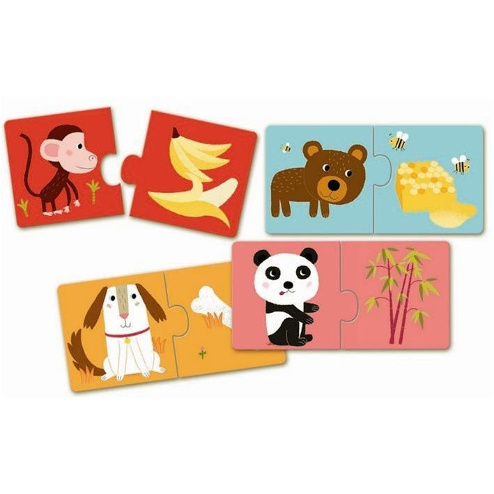 פאזל דואו - חיות ומאכלים