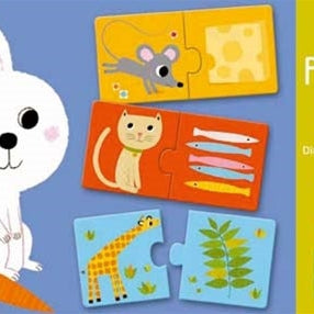 פאזל דואו - חיות ומאכלים