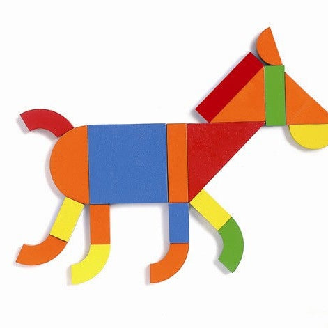 מגנטים עץ + לוח גאומטריה