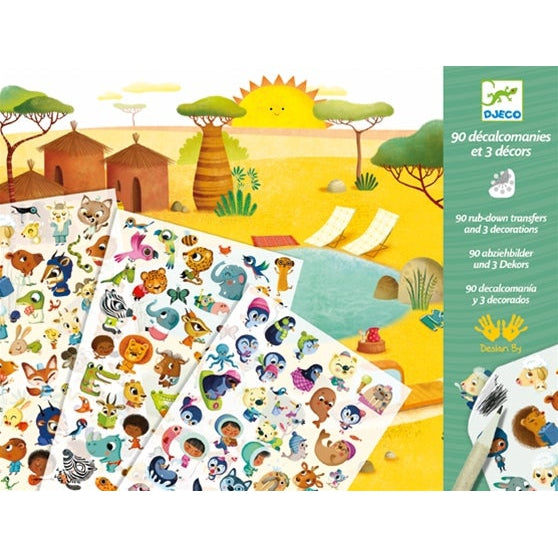 יצירה - הדבקת עם עפרון סוואנה