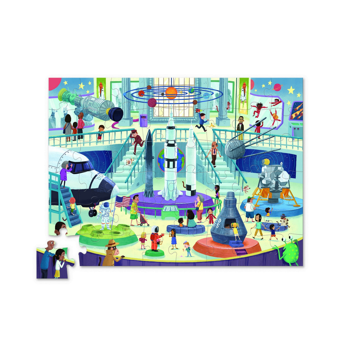 פאזל 48 חלקים - יום במוזיאון החלל