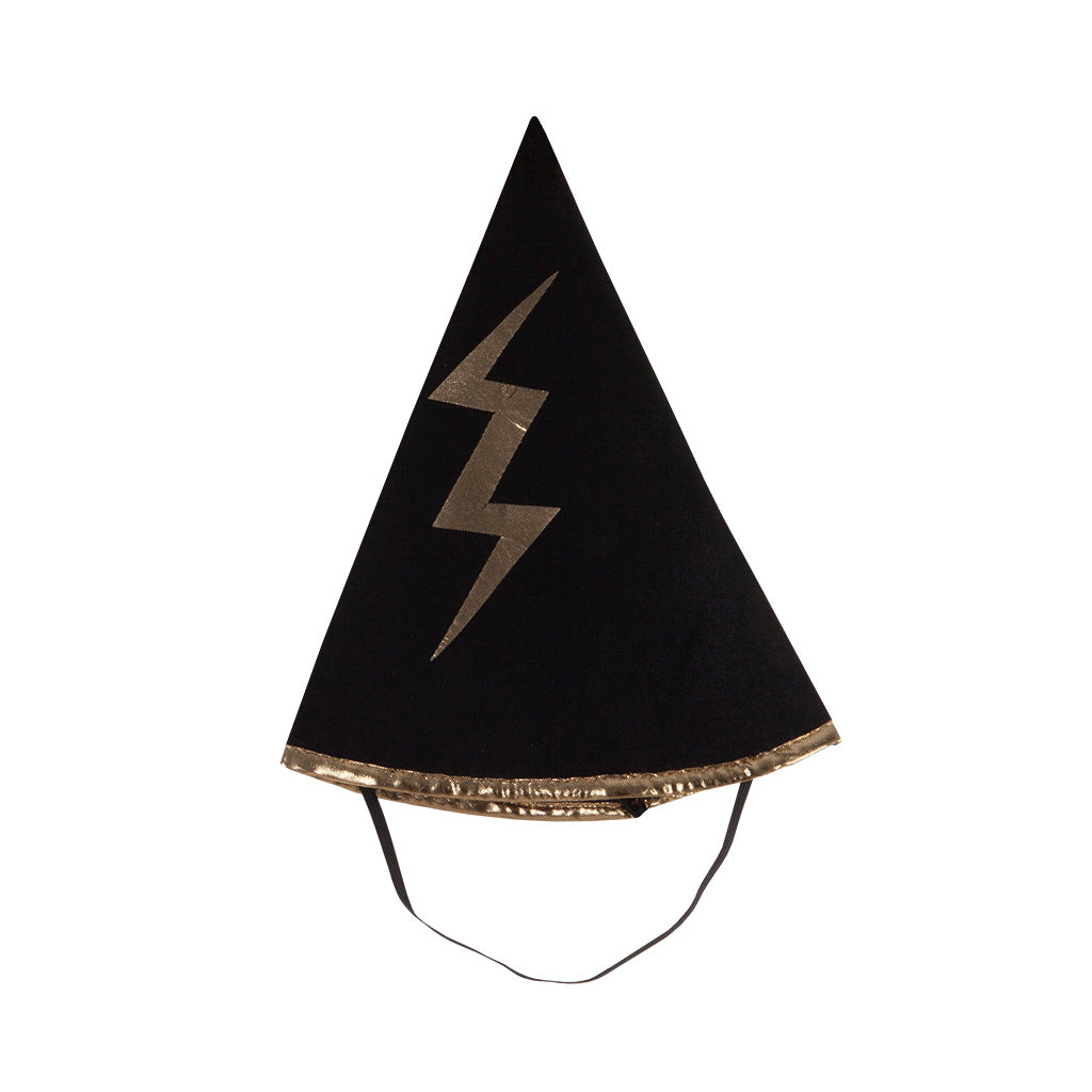תחפושת 4/6 - גלימה וכובע דו צדדי מכשף שחור זהב