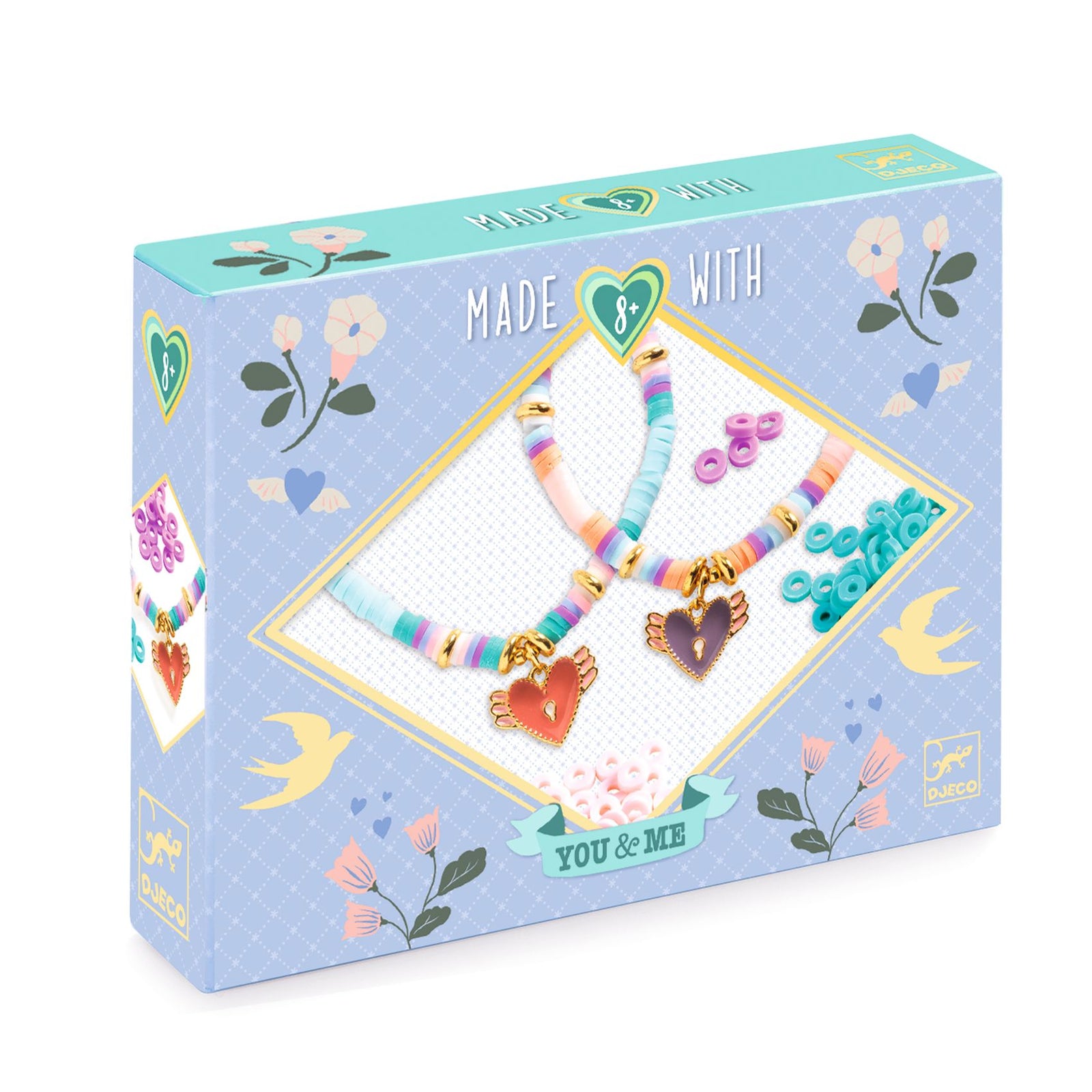 יצירה צמידי חברות -  לי ולך לבבות מעופפים