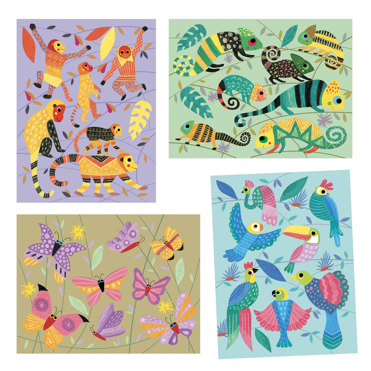 יצירה - ג&#39;ל פסטל ג&#39;ונגל צבעוני