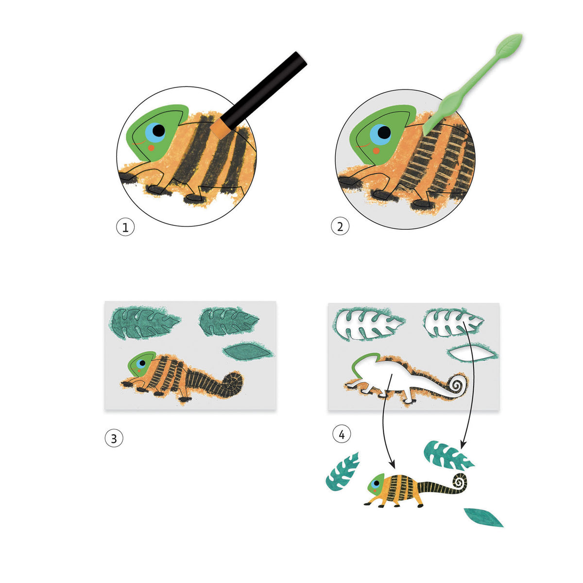 יצירה - ג&#39;ל פסטל ג&#39;ונגל צבעוני