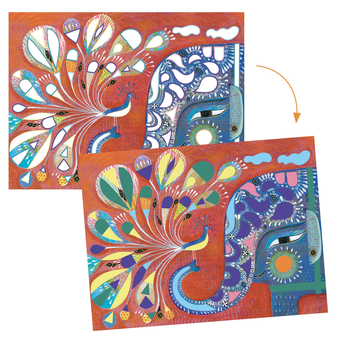 יצירה- צבעי מים הודו