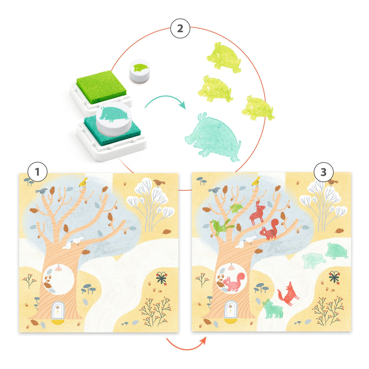 יצירה לקטנטנים חותמות - חיים בטבע Default Title