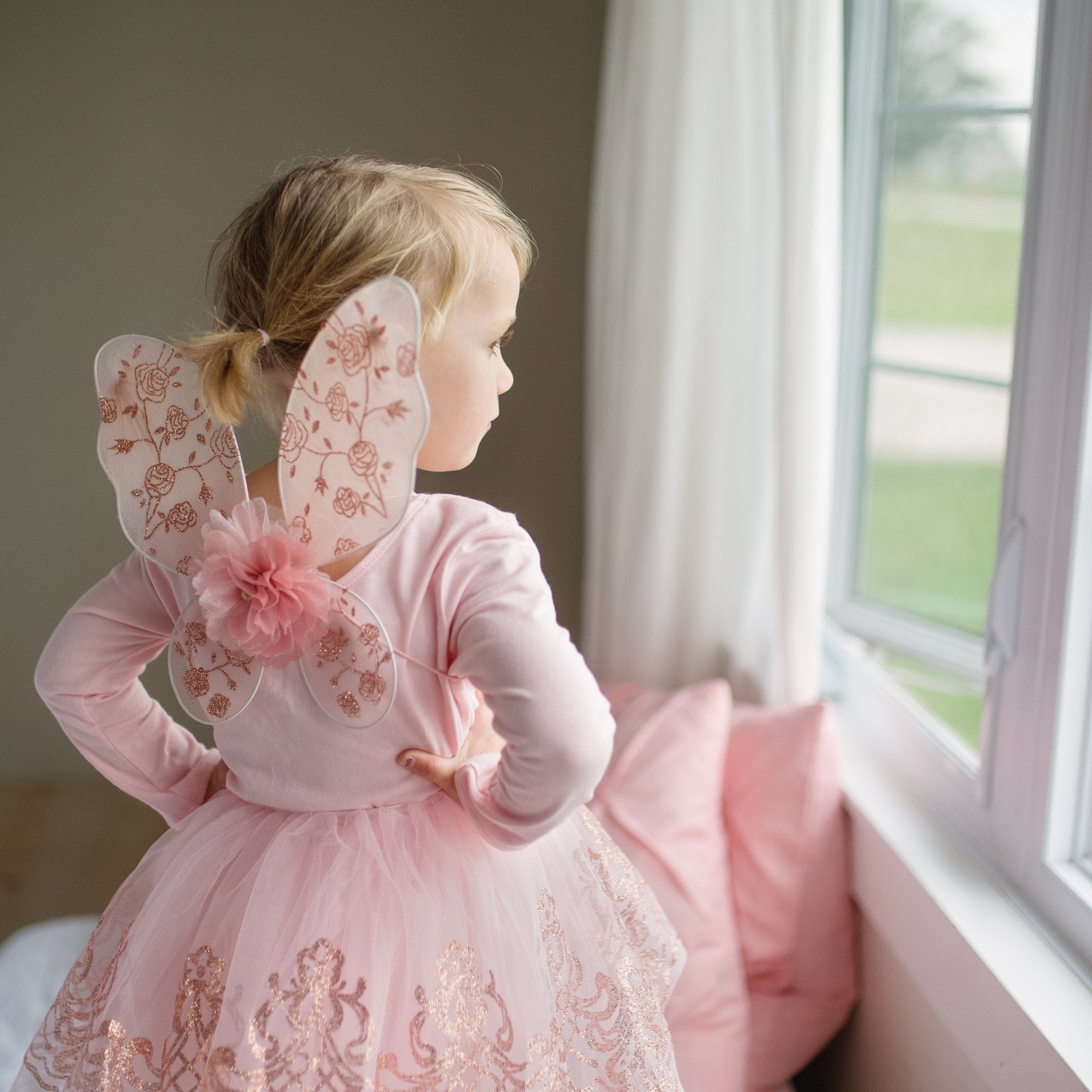 תחפושת 4/7 - חצאית וכנפיים ורוד זהב Default Title