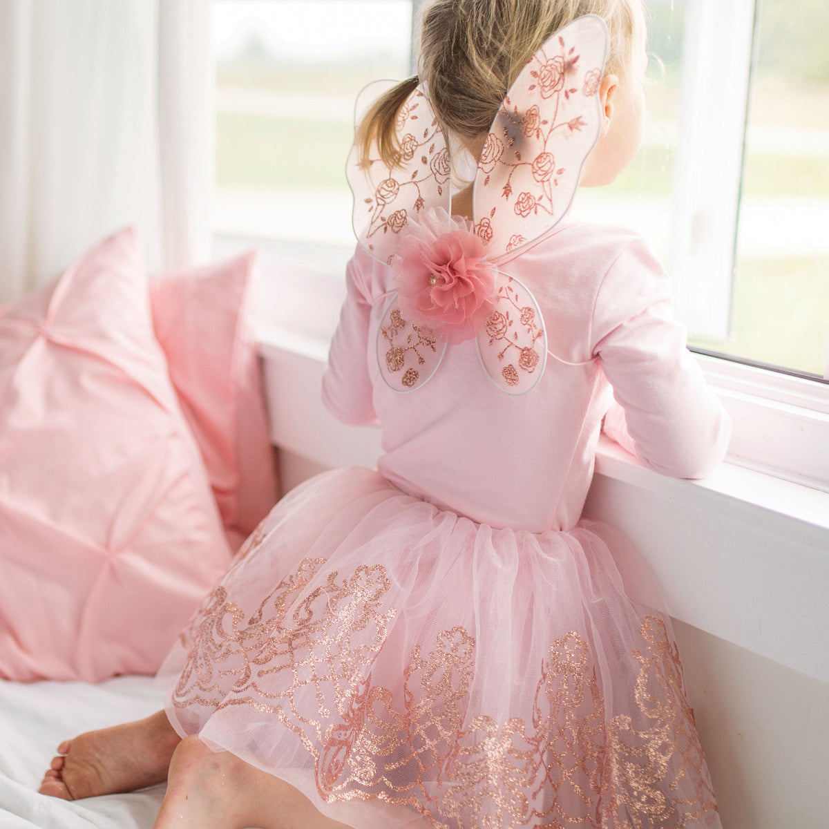 תחפושת 4/7 - חצאית וכנפיים ורוד זהב Default Title