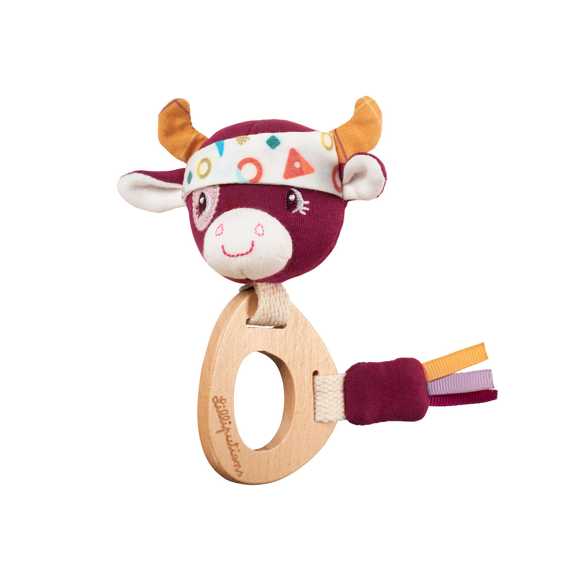 רעשן עץ עם בובת בד אורגני - רוזלי Default Title