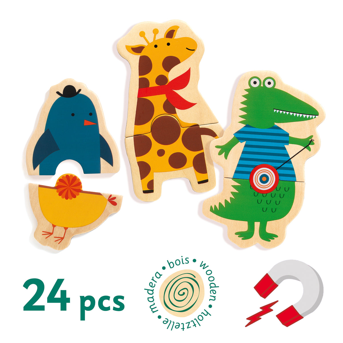 מגנטים עץ 2 חלקים - פופיק