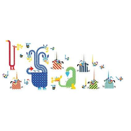 מדבקות - דרקונים פסים