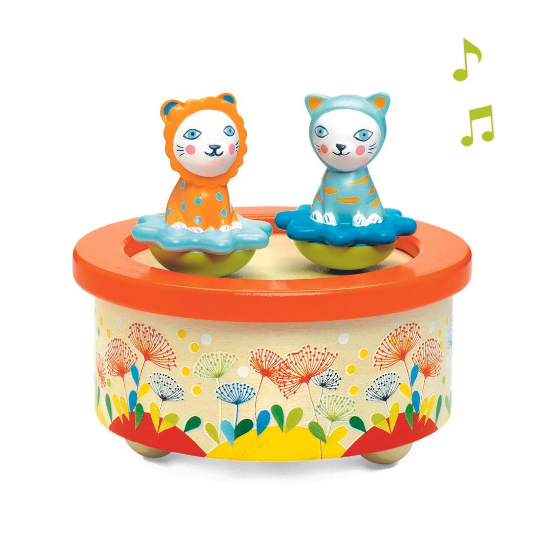 תיבת נגינה בובות מסתובבות - חתולים תאומים