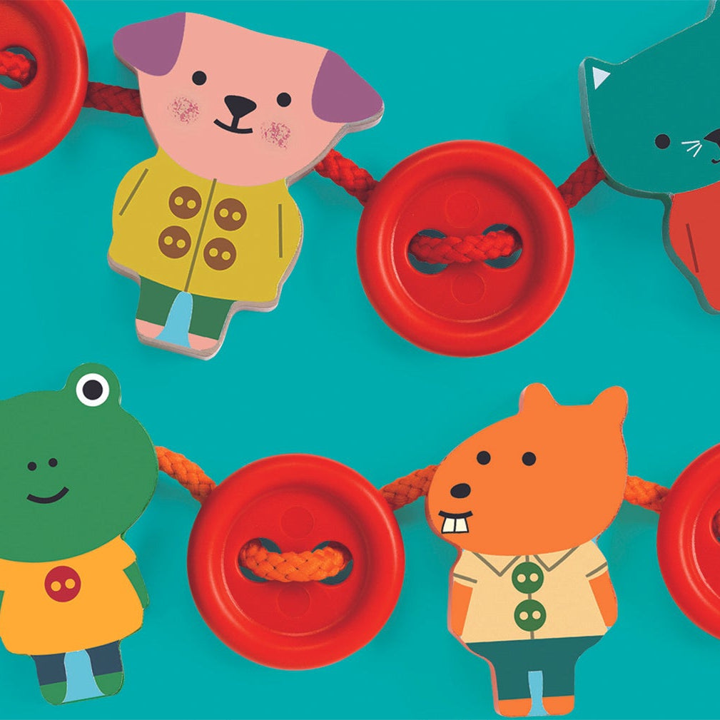 מיומנות - השחלה צבעים וכפתורים