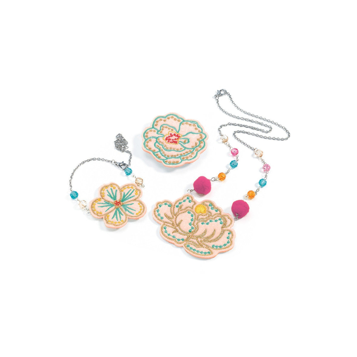 תכשיטים - פרחים רקומים