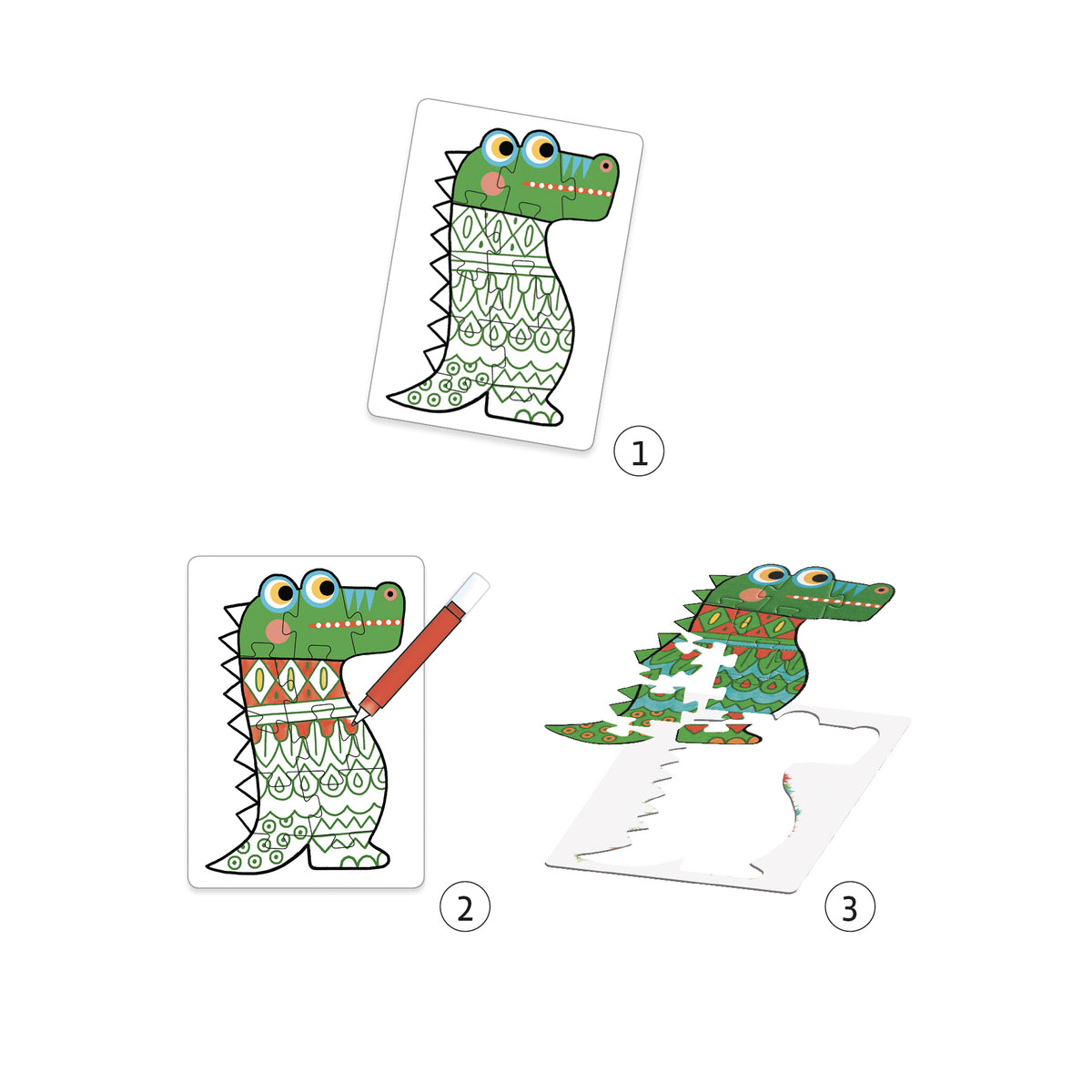 יצירה DIY -  פאזלים צבעוניים