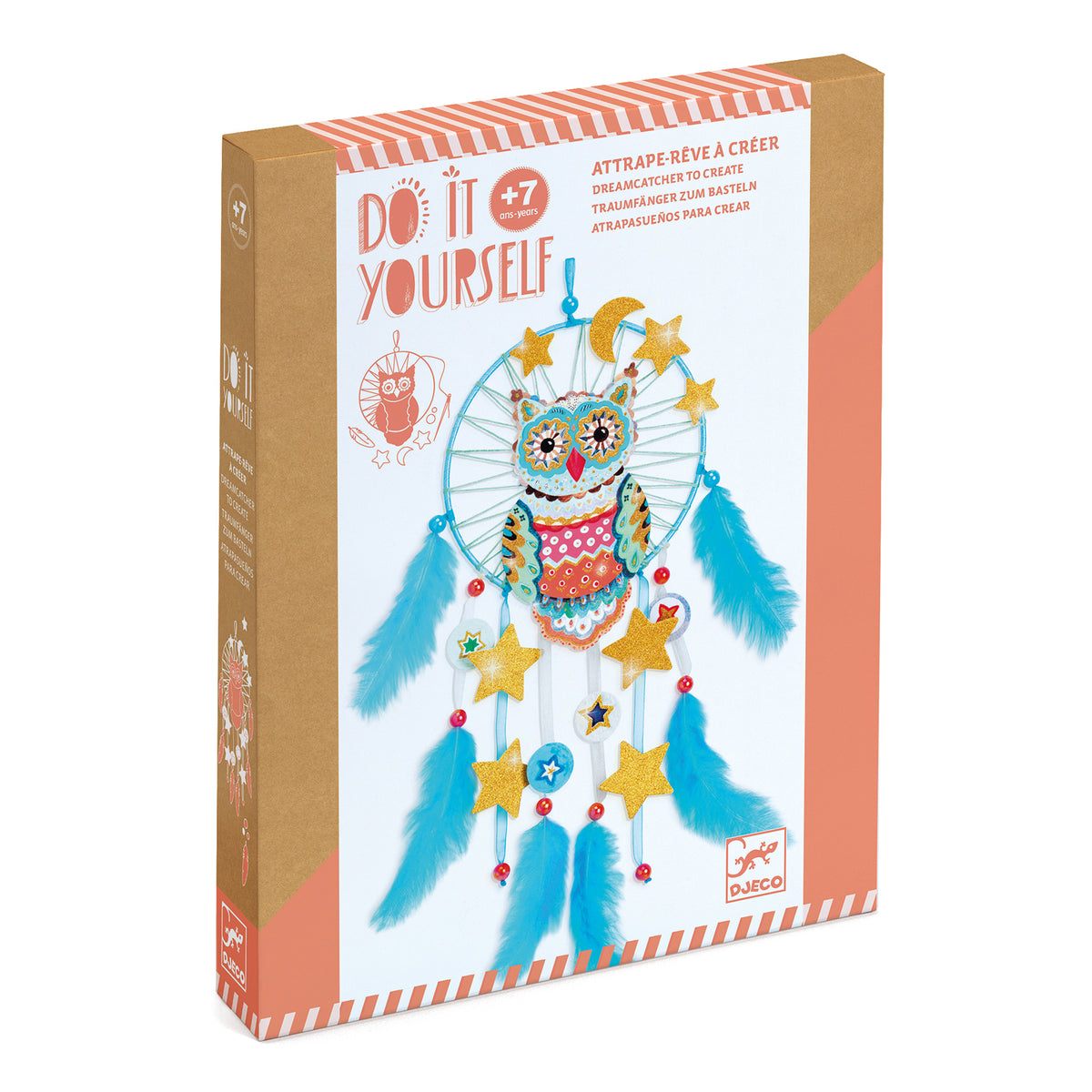 יצירה DIY לוכד חלומות - ינשוף זהוב